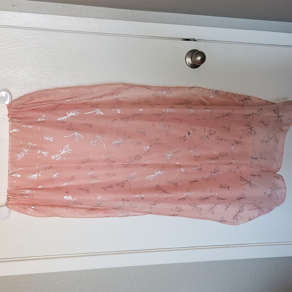 3 for 15 bundle Dragonfly scarf Viscose and cotton peach and silver print.